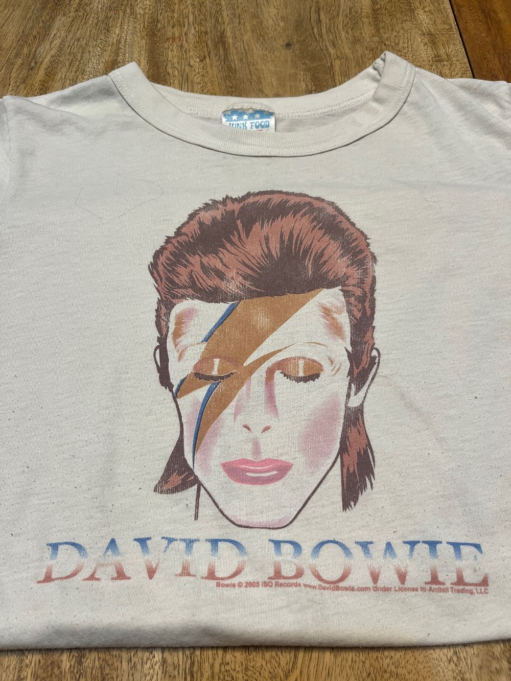 David Bowie Graphic Tee - White with Multicolor Face Print - Delia’s
